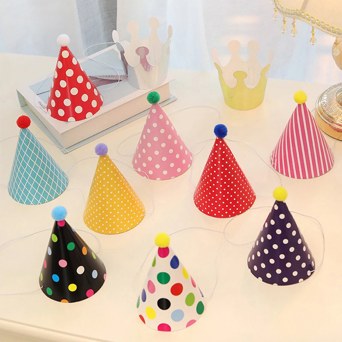 Party Hat Cone - 11PCS Doğum günü partisi trompet doğum