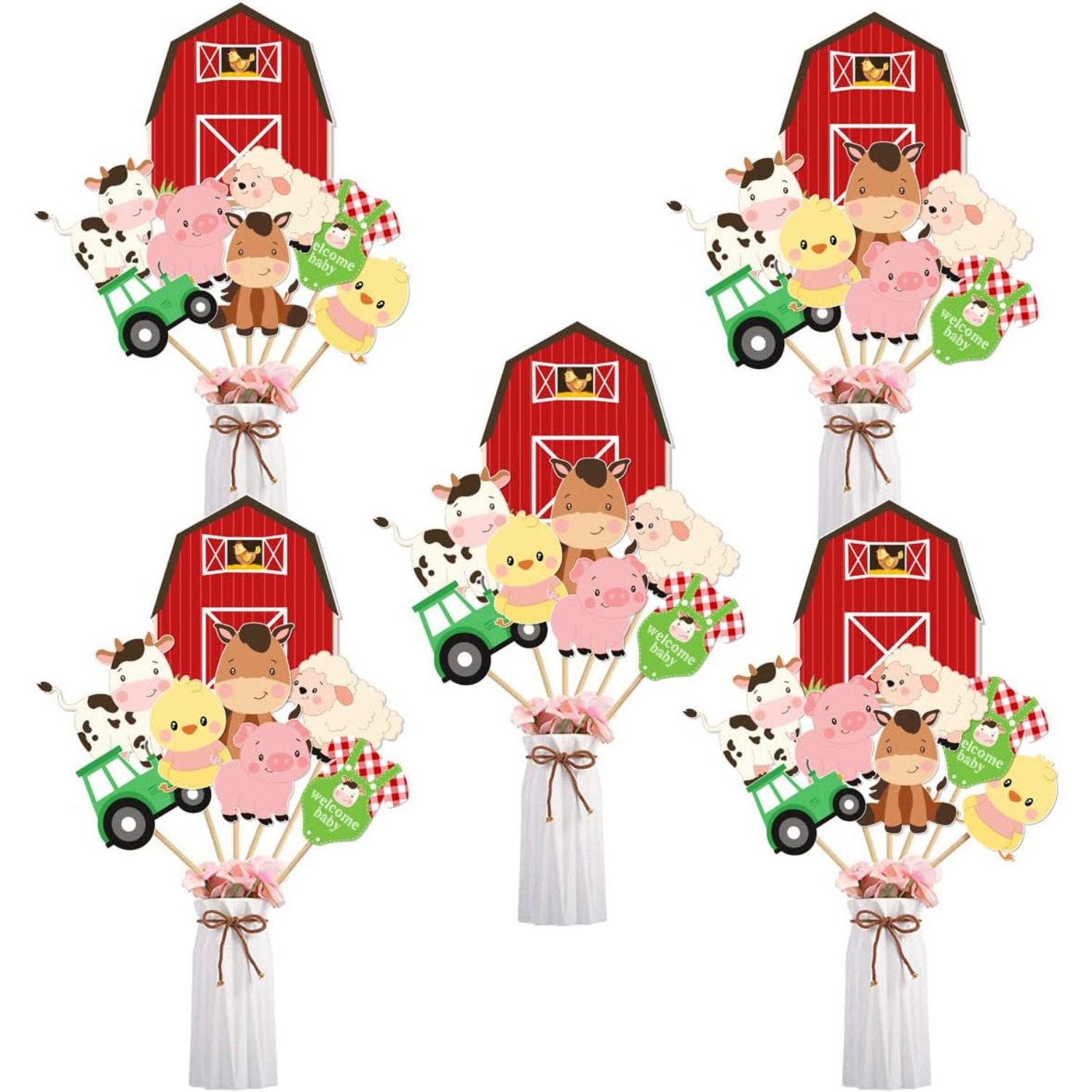 Çiftlik Hayvanı Bebek Duş Cent - Centerpiece Stick incelemesi ve fiyatı