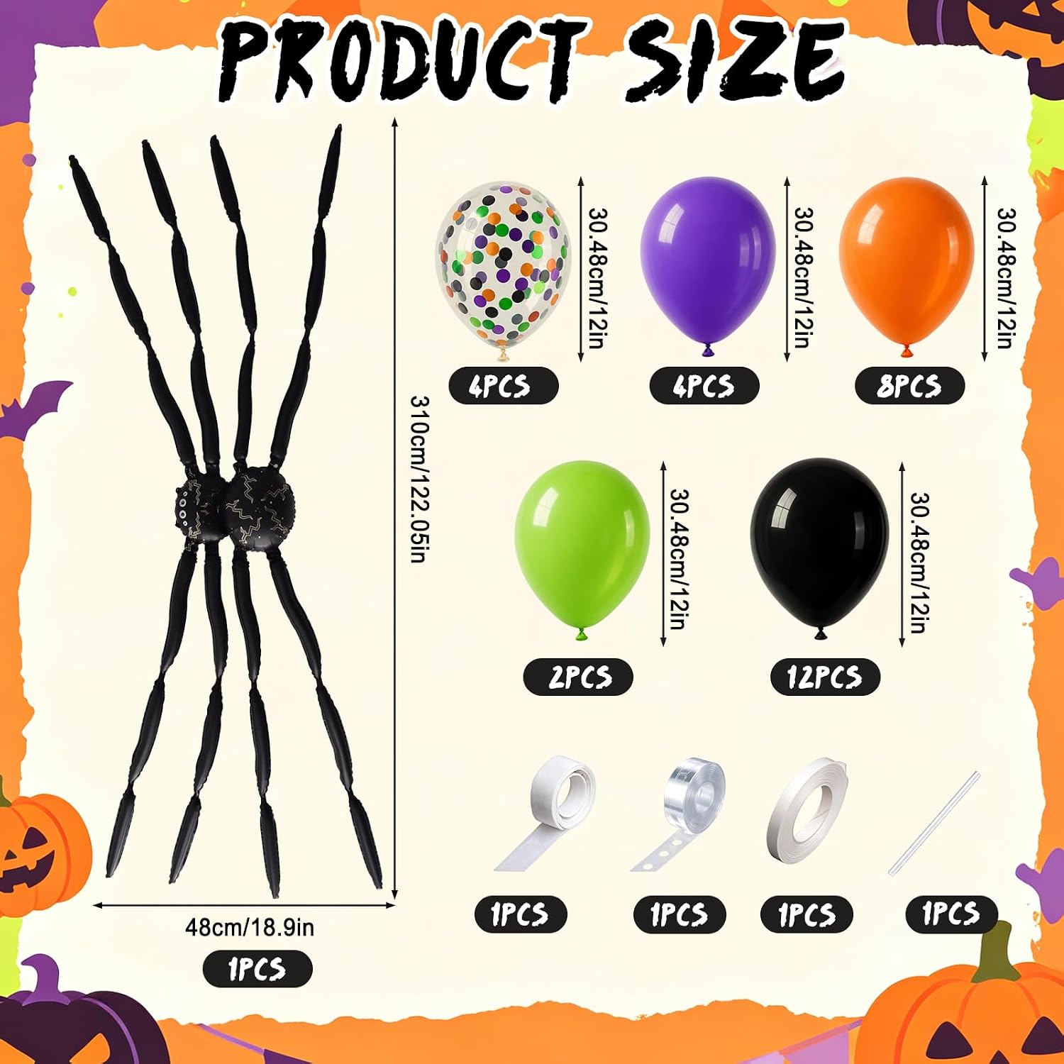 Dev Örümcek Folyo Balonlu Cadı - Balloon Arch Kit incelemesi ve fiyatı